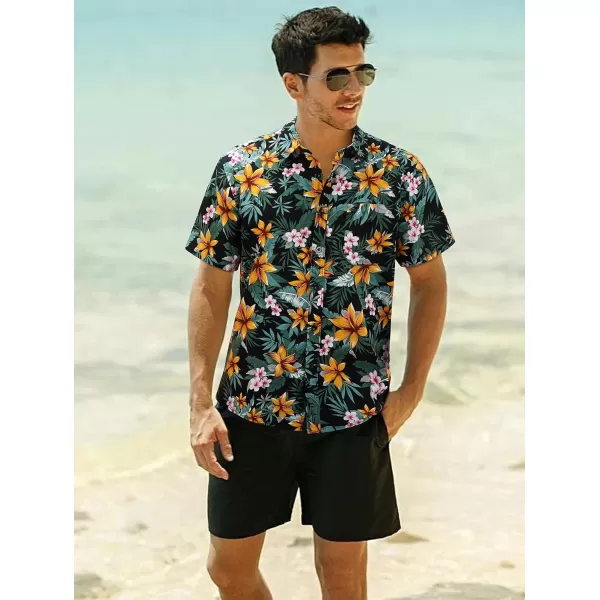 Hawaiian Shirt for Men Short Sleeve Button Down Shirt Men Casual Summer Tropical Beach Aloha Shirts for Men Hawaii Party)