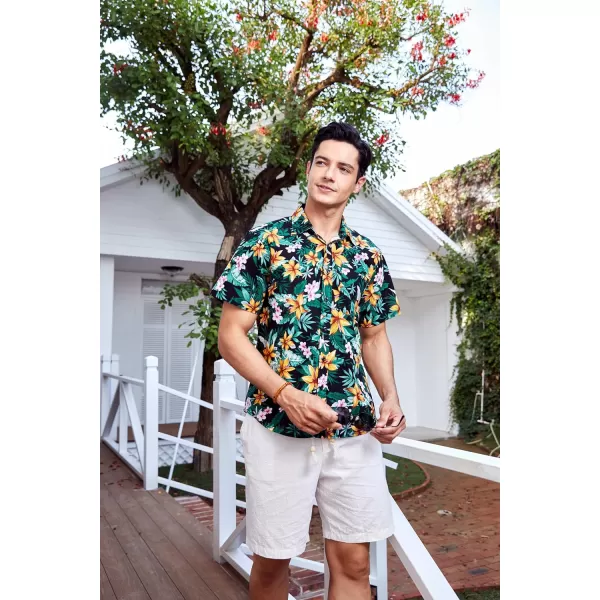 Hawaiian Shirt for Men Short Sleeve Button Down Shirt Men Casual Summer Tropical Beach Aloha Shirts for Men Hawaii Party)