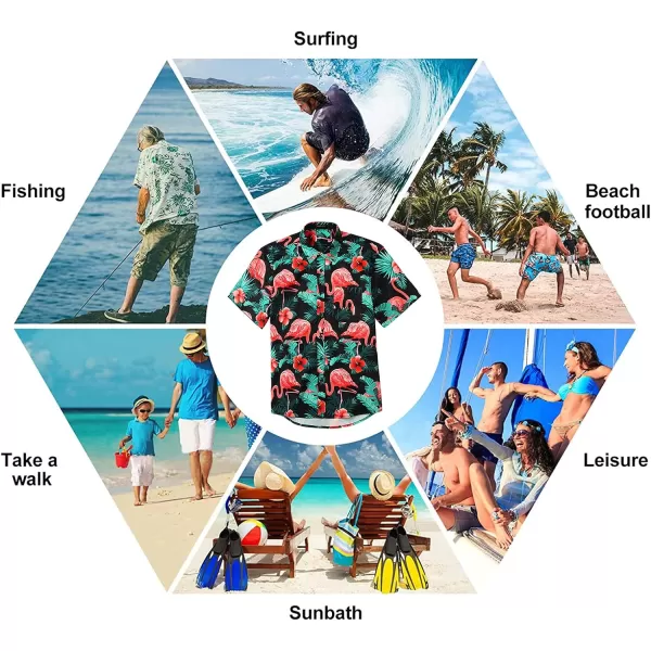 Hawaiian Shirt for Men Short Sleeve Button Down Shirt Men Casual Summer Tropical Beach Aloha Shirts for Men Hawaii Party