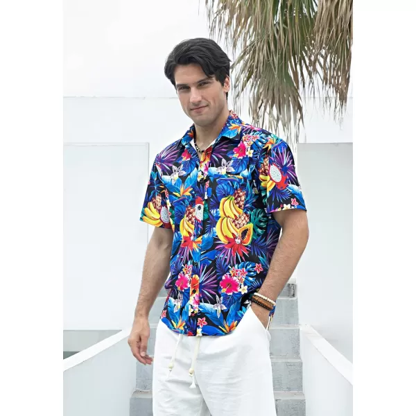 Hawaiian Shirt for Men Short Sleeve Button Down Shirt Men Casual Summer Tropical Beach Aloha Shirts for Men Hawaii Party