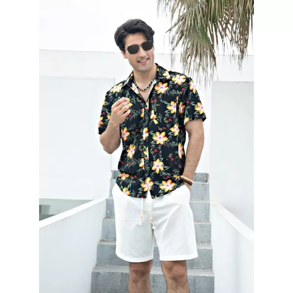 Hawaiian Shirt for Men Short Sleeve Button Down Shirt Men Casual Summer Tropical Beach Aloha Shirts for Men Hawaii Party)