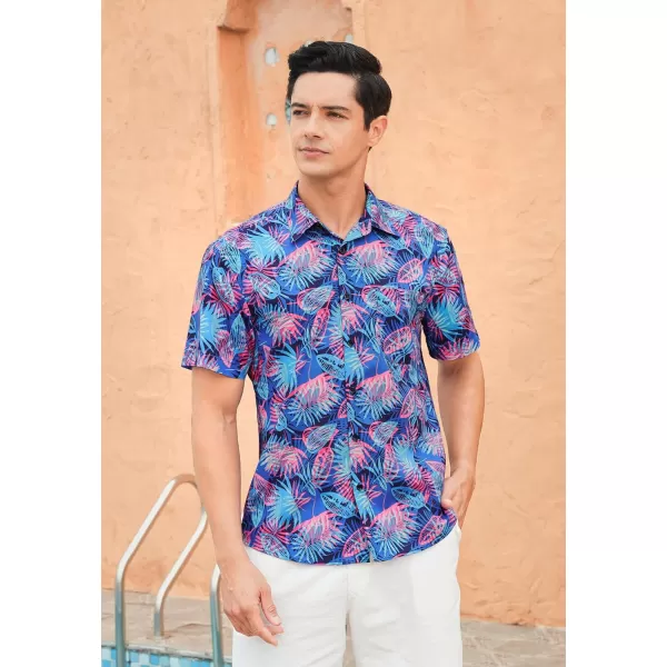 Hawaiian Shirt for Men Short Sleeve Button Down Shirt Men Casual Summer Tropical Beach Aloha Shirts for Men Hawaii Party)