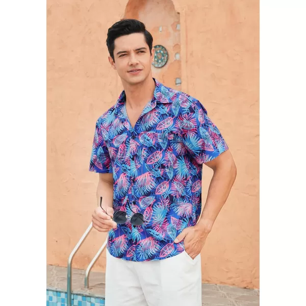 Hawaiian Shirt for Men Short Sleeve Button Down Shirt Men Casual Summer Tropical Beach Aloha Shirts for Men Hawaii Party)