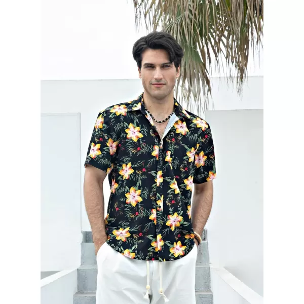 Hawaiian Shirt for Men Short Sleeve Button Down Shirt Men Casual Summer Tropical Beach Aloha Shirts for Men Hawaii Party)
