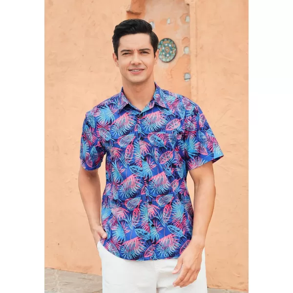 Hawaiian Shirt for Men Short Sleeve Button Down Shirt Men Casual Summer Tropical Beach Aloha Shirts for Men Hawaii Party)