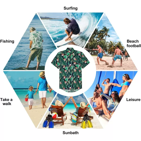 Hawaiian Shirt for Men Short Sleeve Button Down Shirt Men Casual Summer Tropical Beach Aloha Shirts for Men Hawaii Party