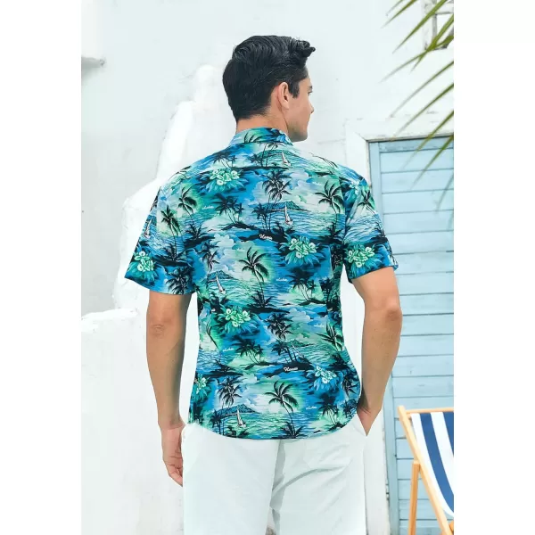 Hawaiian Shirt for Men Short Sleeve Button Down Shirt Men Casual Summer Tropical Beach Aloha Shirts for Men Hawaii Party)