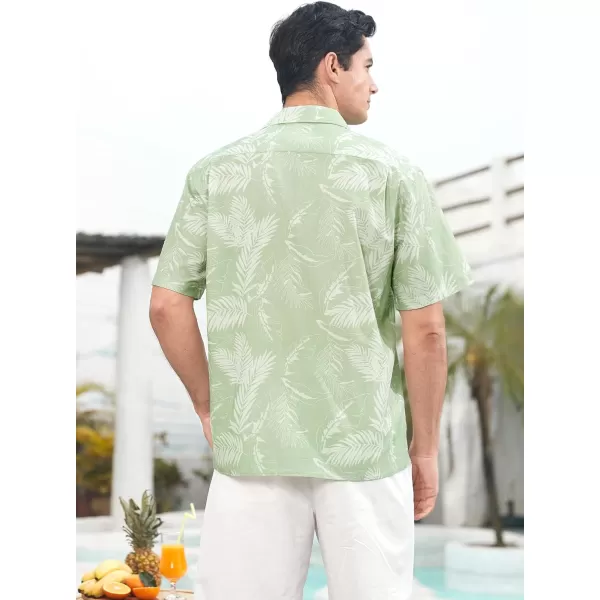 Mens Hawaiian Shirts Short Sleeve Button Down Tropical Beach Shirt 100% Cotton Summer Casual Vacation Floral Aloha Shirt