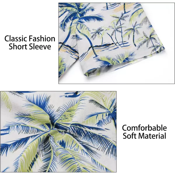 Mens Hawaiian Shirts Short Sleeve Button Down Tropical Beach Shirt 100% Cotton Summer Casual Vacation Floral Aloha Shirt