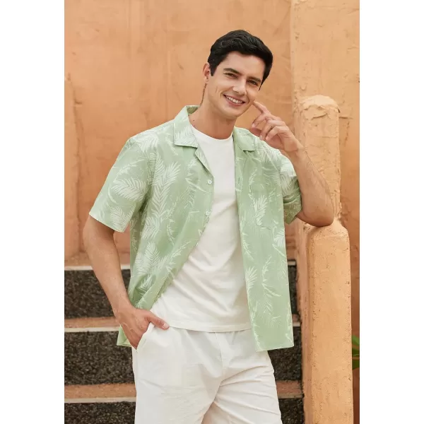 Mens Hawaiian Shirts Short Sleeve Button Down Tropical Beach Shirt 100% Cotton Summer Casual Vacation Floral Aloha Shirt