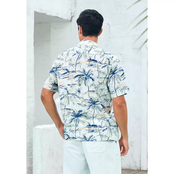 Mens Hawaiian Shirts Short Sleeve Button Down Tropical Beach Shirt 100% Cotton Summer Casual Vacation Floral Aloha Shirt