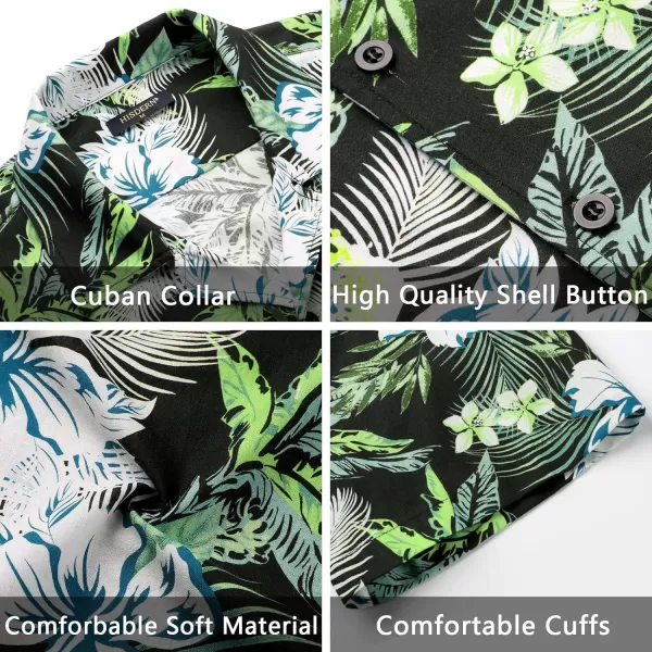 Mens Hawaiian Shirts Short Sleeve Button Down Tropical Beach Shirt 100% Cotton Summer Casual Vacation Floral Aloha Shirt