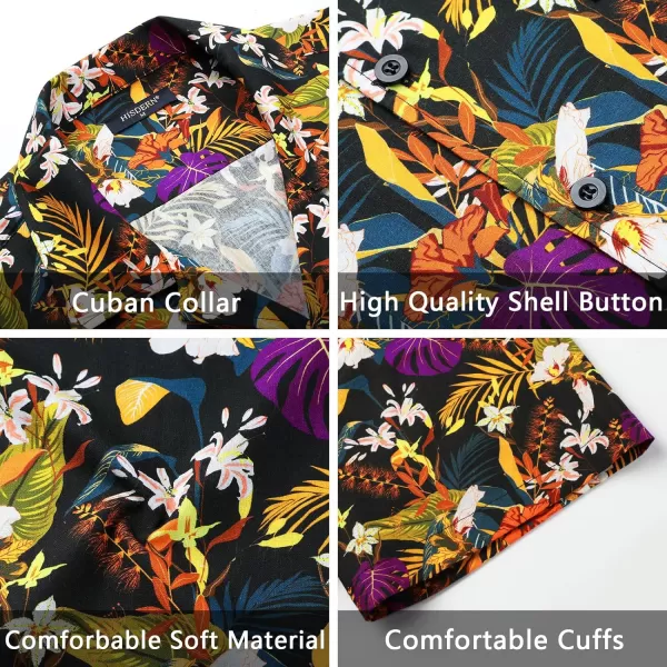 Mens Hawaiian Shirts Short Sleeve Button Down Tropical Beach Shirt 100% Cotton Summer Casual Vacation Floral Aloha Shirt