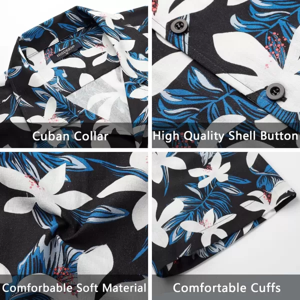 Mens Hawaiian Shirts Short Sleeve Button Down Tropical Beach Shirt 100% Cotton Summer Casual Vacation Floral Aloha Shirt
