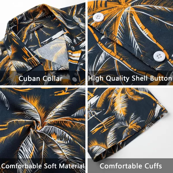 Mens Hawaiian Shirts Short Sleeve Button Down Tropical Beach Shirt 100% Cotton Summer Casual Vacation Floral Aloha Shirt
