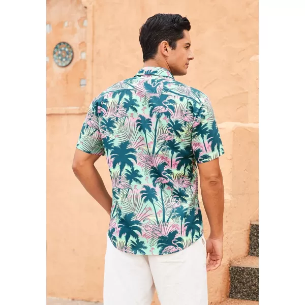 Men's Hawaiian Shirts Short Sleeve Floral Tropical Aloha Shirt Casual Summer Button Down Holiday Beach Shirt with Pocket