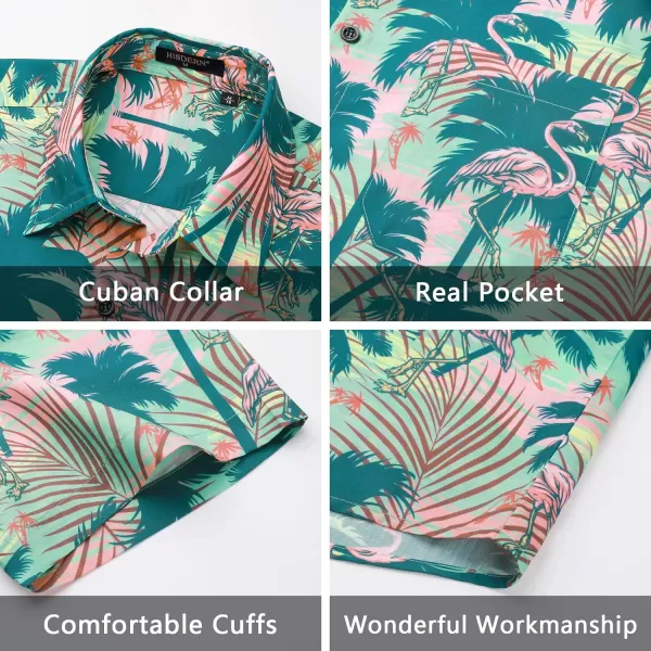 Men's Hawaiian Shirts Short Sleeve Floral Tropical Aloha Shirt Casual Summer Button Down Holiday Beach Shirt with Pocket