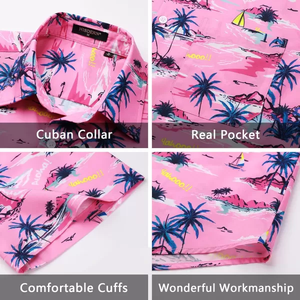 Men's Hawaiian Shirts Short Sleeve Floral Tropical Aloha Shirt Casual Summer Button Down Holiday Beach Shirt with Pocket