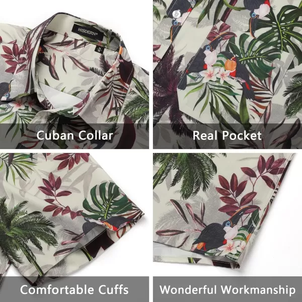 Men's Hawaiian Shirts Short Sleeve Floral Tropical Aloha Shirt Casual Summer Button Down Holiday Beach Shirt with Pocket