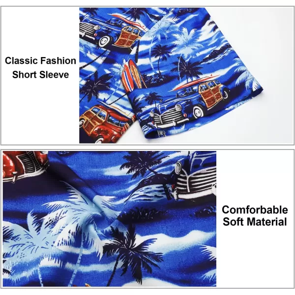 Men's Hawaiian Shirts Short Sleeve Floral Tropical Aloha Shirt Casual Summer Button Down Holiday Beach Shirt with Pocket