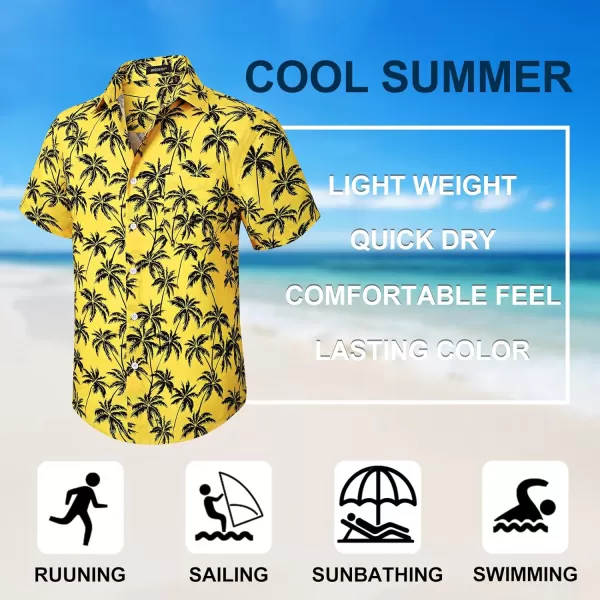 Men's Hawaiian Shirts Short Sleeve Floral Tropical Aloha Shirt Casual Summer Button Down Holiday Beach Shirt with Pocket