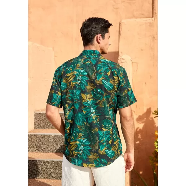 Men's Hawaiian Shirts Short Sleeve Floral Tropical Aloha Shirt Casual Summer Button Down Holiday Beach Shirt with Pocket