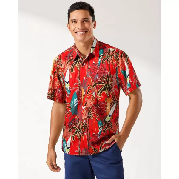 Men's Hawaiian Shirts Short Sleeve Floral Tropical Aloha Shirt Casual Summer Button Down Holiday Beach Shirt with Pocket