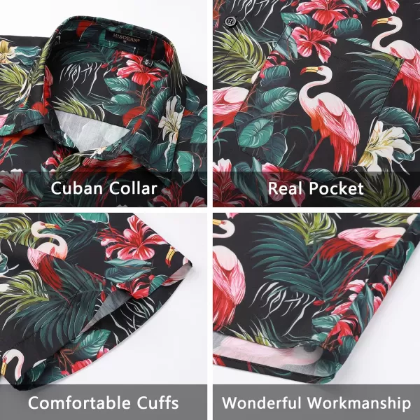 Men's Hawaiian Shirts Short Sleeve Floral Tropical Aloha Shirt Casual Summer Button Down Holiday Beach Shirt with Pocket