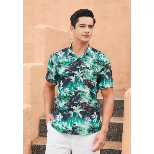 Men's Hawaiian Shirts Short Sleeve Floral Tropical Aloha Shirt Casual Summer Button Down Holiday Beach Shirt with Pocket