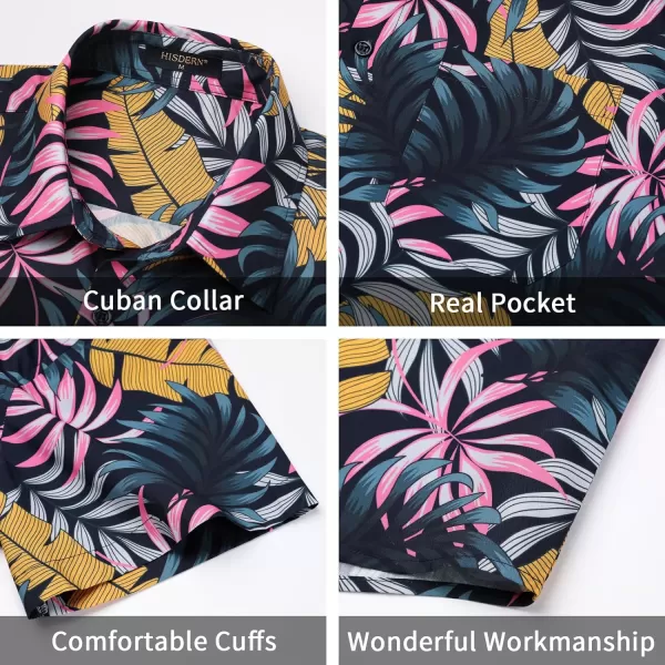 Men's Hawaiian Shirts Short Sleeve Floral Tropical Aloha Shirt Casual Summer Button Down Holiday Beach Shirt with Pocket