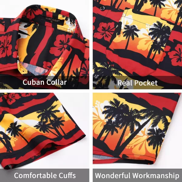 Men's Hawaiian Shirts Short Sleeve Floral Tropical Aloha Shirt Casual Summer Button Down Holiday Beach Shirt with Pocket