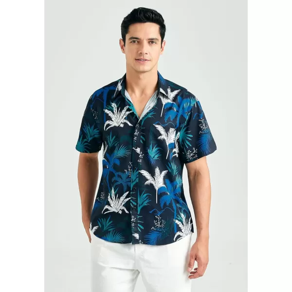 Men's Hawaiian Shirts Short Sleeve Floral Tropical Aloha Shirt Casual Summer Button Down Holiday Beach Shirt with Pocket