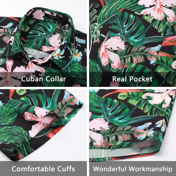 Men's Hawaiian Shirts Short Sleeve Floral Tropical Aloha Shirt Casual Summer Button Down Holiday Beach Shirt with Pocket