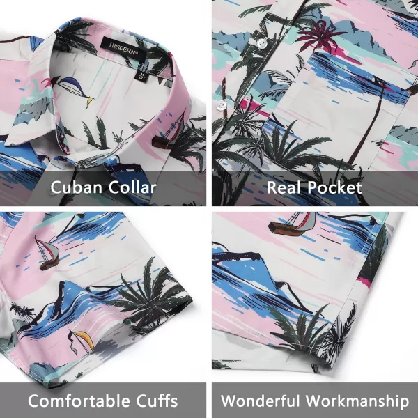 Men's Hawaiian Shirts Short Sleeve Floral Tropical Aloha Shirt Casual Summer Button Down Holiday Beach Shirt with Pocket