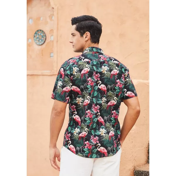Men's Hawaiian Shirts Short Sleeve Floral Tropical Aloha Shirt Casual Summer Button Down Holiday Beach Shirt with Pocket