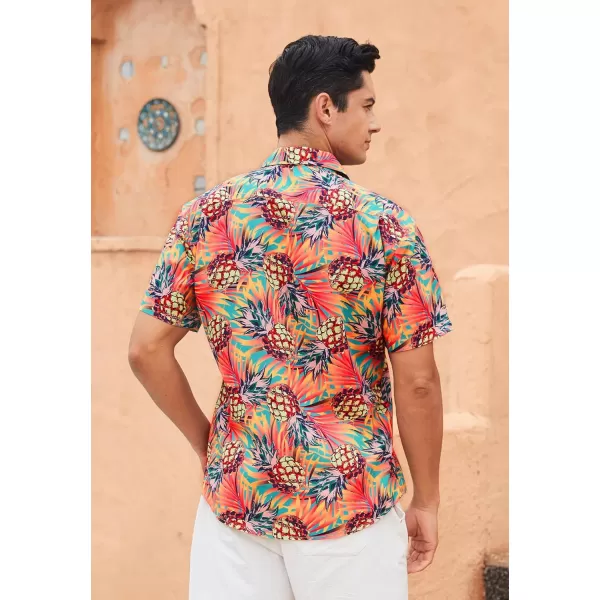 Men's Hawaiian Shirts Short Sleeve Floral Tropical Aloha Shirt Casual Summer Button Down Holiday Beach Shirt with Pocket