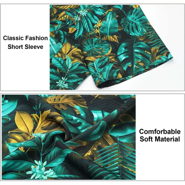 Men's Hawaiian Shirts Short Sleeve Floral Tropical Aloha Shirt Casual Summer Button Down Holiday Beach Shirt with Pocket