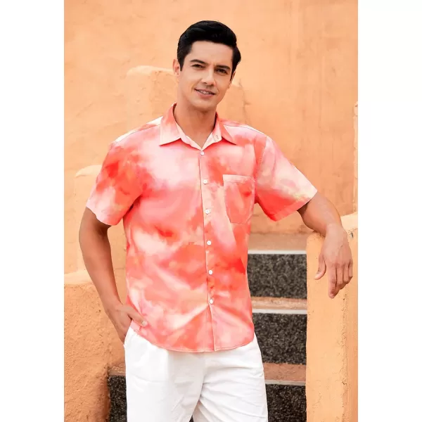 Men's Hawaiian Shirts Short Sleeve Floral Tropical Aloha Shirt Casual Summer Button Down Holiday Beach Shirt with Pocket