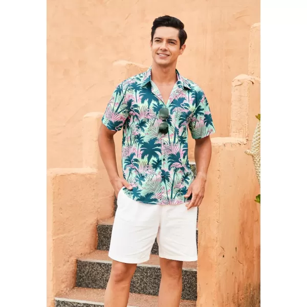 Men's Hawaiian Shirts Short Sleeve Floral Tropical Aloha Shirt Casual Summer Button Down Holiday Beach Shirt with Pocket