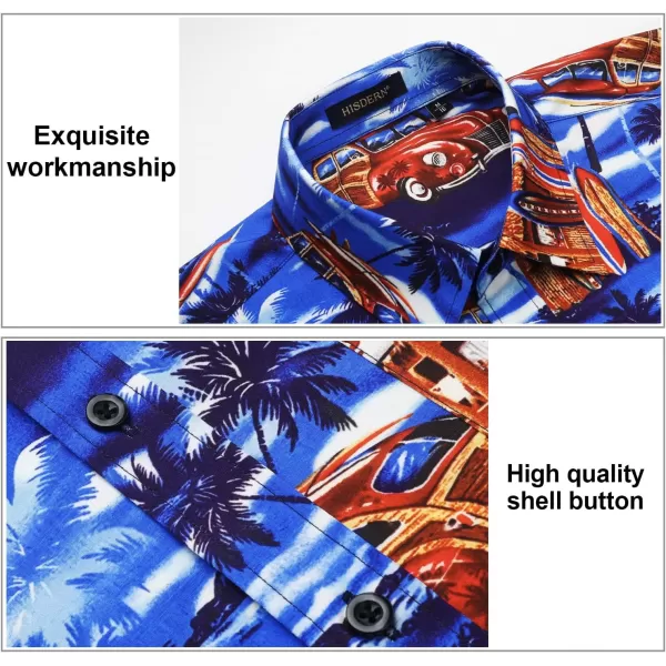 Men's Hawaiian Shirts Short Sleeve Floral Tropical Aloha Shirt Casual Summer Button Down Holiday Beach Shirt with Pocket