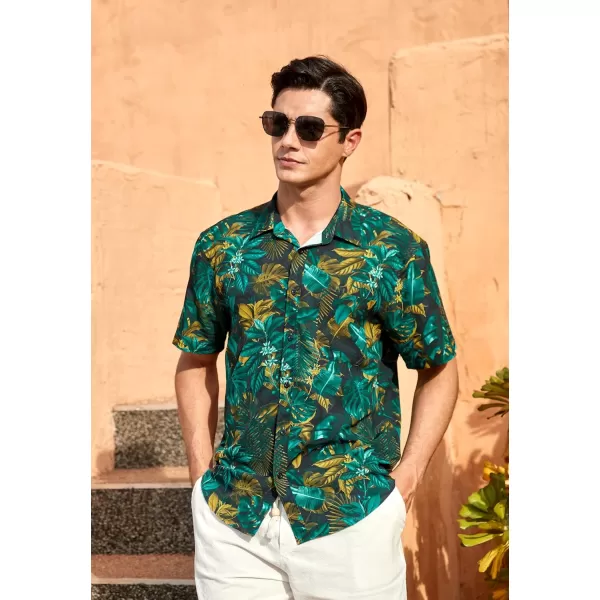 Men's Hawaiian Shirts Short Sleeve Floral Tropical Aloha Shirt Casual Summer Button Down Holiday Beach Shirt with Pocket