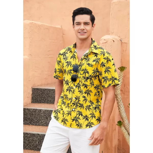 Men's Hawaiian Shirts Short Sleeve Floral Tropical Aloha Shirt Casual Summer Button Down Holiday Beach Shirt with Pocket