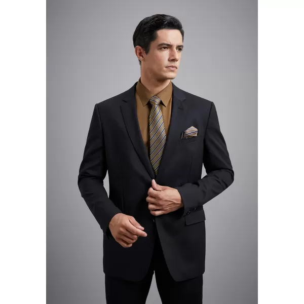 Men's Solid Long Sleeve Dress Shirt with Matching Tie and Handkerchief Set Classic Button Down Formal Business Shirts