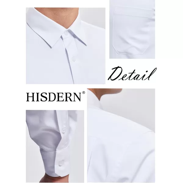 Men's Solid Long Sleeve Dress Shirt with Matching Tie and Handkerchief Set Classic Button Down Formal Business Shirts