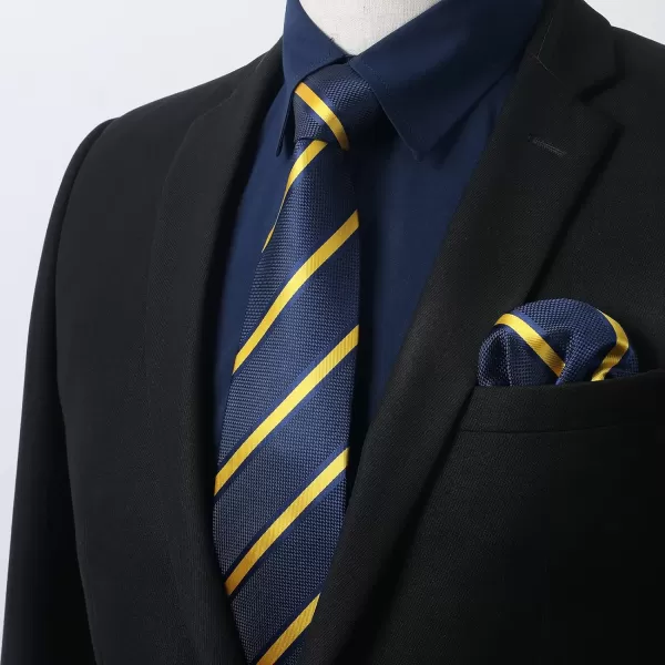 Men's Solid Long Sleeve Dress Shirt with Matching Tie and Handkerchief Set Classic Button Down Formal Business Shirts