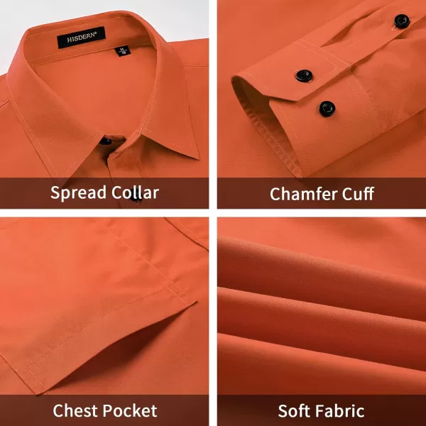 Men's Solid Long Sleeve Dress Shirt with Matching Tie and Handkerchief Set Classic Button Down Formal Business Shirts