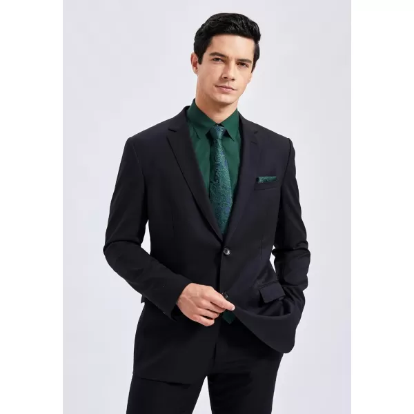 Men's Solid Long Sleeve Dress Shirt with Matching Tie and Handkerchief Set Classic Button Down Formal Business Shirts