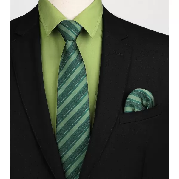 Men's Solid Long Sleeve Dress Shirt with Matching Tie and Handkerchief Set Classic Button Down Formal Business Shirts