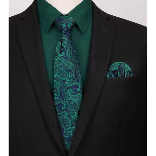 Men's Solid Long Sleeve Dress Shirt with Matching Tie and Handkerchief Set Classic Button Down Formal Business Shirts
