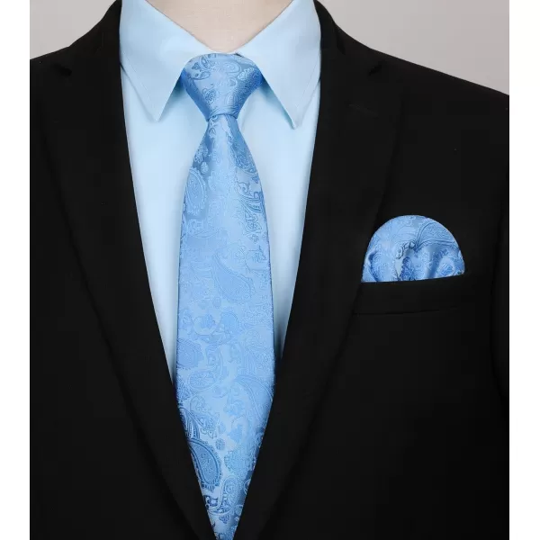 Men's Solid Long Sleeve Dress Shirt with Matching Tie and Handkerchief Set Classic Button Down Formal Business Shirts